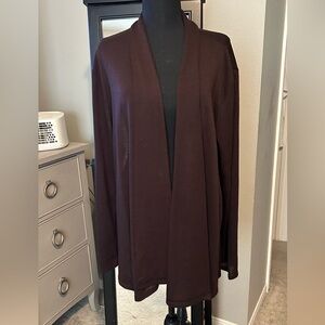 Chocolate Brown Open Front Cardigan